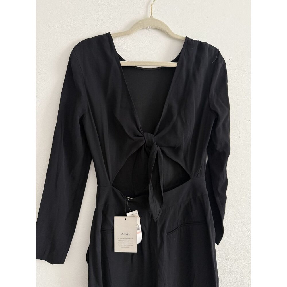 A.L.C. Brand New Black Straight Leg‎ Trouser JumpSuit back cut out Size 2